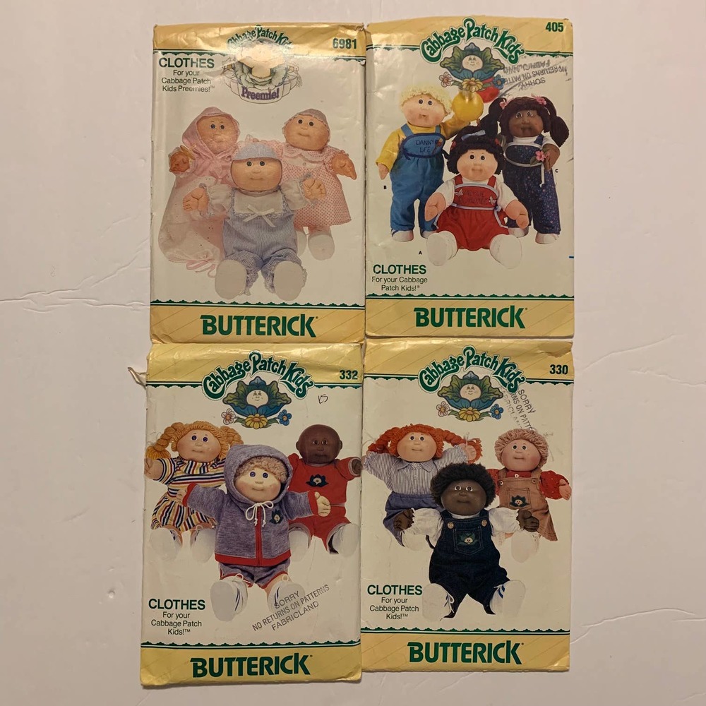 Butterick Vintage Cabbage‎ Patch Clothing Patterns Lot of 4